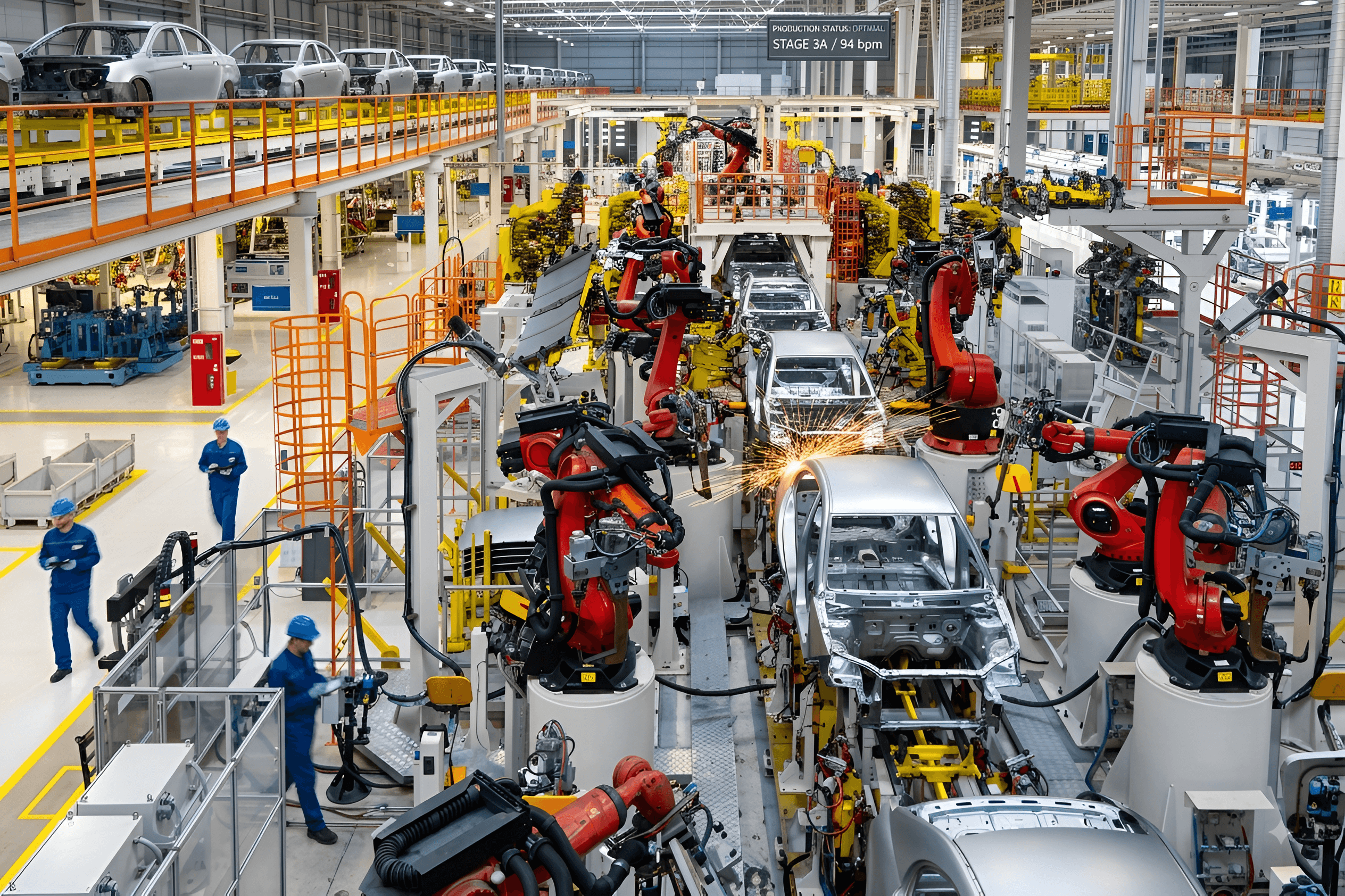 Automotive — connected production line with process automation
